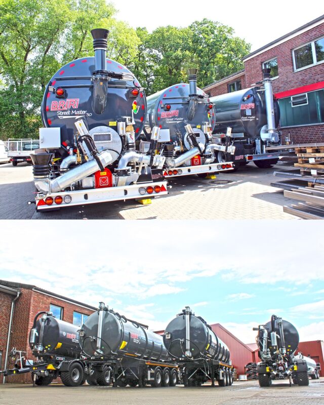 Unsere Straßenfraktion! 💪 💪 Road Master 26 und Street Master 30 für das Zubringen der #Gülle. 😃
Die Road-Master-Serie ist als Dolly- und Drehschemelanhänger erhältlich und bietet Platz für bis zu 28.000 Liter Gülle. 👍
Die Street-Master Serie spielt als Tanksattelaufleger seine Stärken auf der Straße aus und hat ein Behältervolumen von bis zu 30.000 Litern. 👍

www.briri.de 

#briri #bririliveerleben #briri4you #spezialistfuerorganischeduengung #landwirtschaft #Güllezeit #güllesaison #technik #güllefahren #guelletechnik #landliebe #Maschinen #landtechnik #madeingermany #landwirt #agrar #agriculture #pictures #sunshine #landmaschinen #liketime #emsland #bawinkel